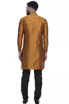 Gold Brasso Jacquard Men Kurtas