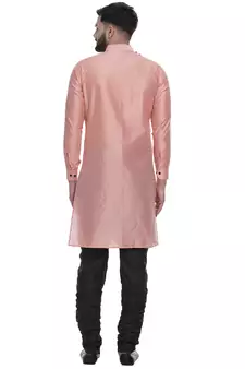 Pink Brasso Jacquard Men Kurtas