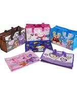 Shree Shyam Products 6 Pcs Pack Assorted Printed Activity Zipper Bags for Kids With Handle