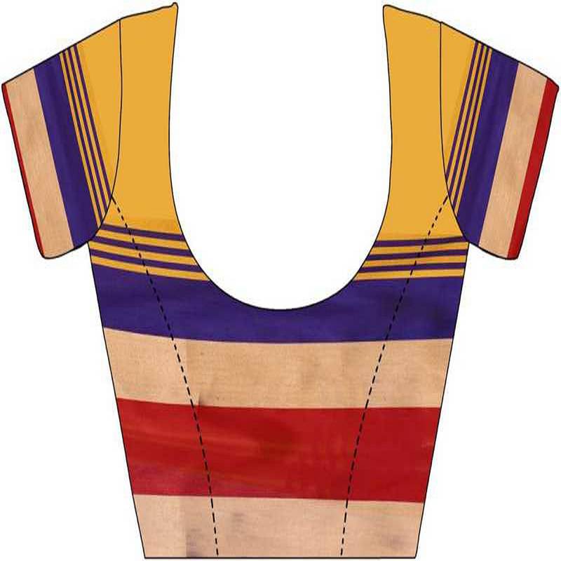 Mustard plain cotton silk saree with blouse