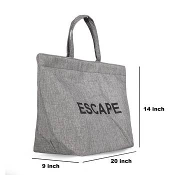 Shree Shyam Products Grey Tote Bag Shoulder Bags For Shopping Jute Canvas Handbags Casual For Women 4
