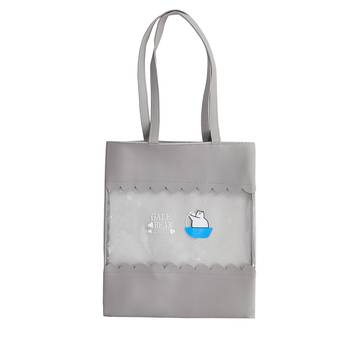 Shree Shyam Products Grey Tote Bag Transparent Shoulder Bag See Through Beach Bag With Small Clear  For Women/Girls 1