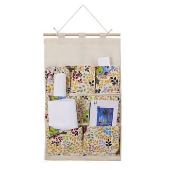 Shree Shyam Products Owl Print Over The Door Organizer Hanging Storage Bag Case 8 Pockets With Wooden String 4