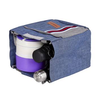 Shree Shyam Products Denim Blue Tote Bag Lunch Bag Insulated With Adjustable Strap For Unisex Large Capacity (1 Pc Set) 3
