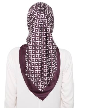 Printed Satin Silk Square Scarf Dupatta Hijab (110 * 110 Cm, Multi) 3