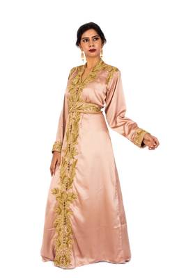 Copper embroidered satin islamic-kaftans 2