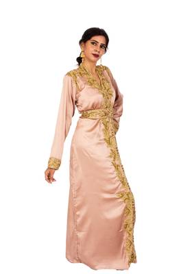 Copper embroidered satin islamic-kaftans 3