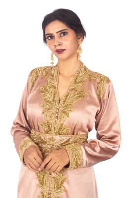 Copper embroidered satin islamic-kaftans 4