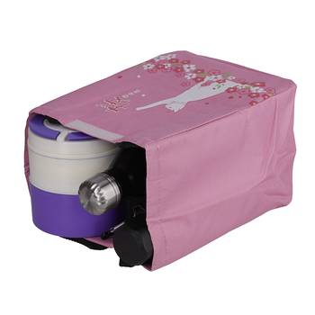 Shree Shyam Products Pink Cat Print Lunch Bag Insulated Fabric & Double Handle For Unisex Large Capacity (1 Pc Set) 3