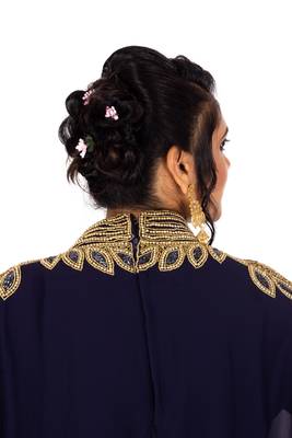Navy-blue embroidered georgette islamic-kaftans 3