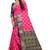 Pink woven cotton silk saree with blouse
