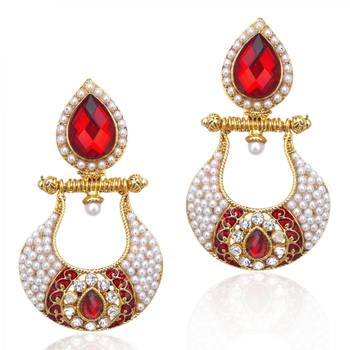 Maroon Red chandbali 1