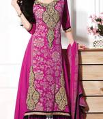 Pink embroidered georgette salwar
