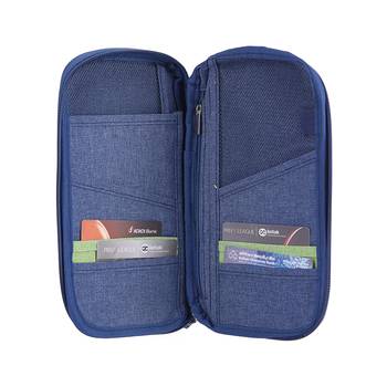 Blue Travel Wallet Document Organizer Passport Organizer  Bag Set Of 1 Pcs 2
