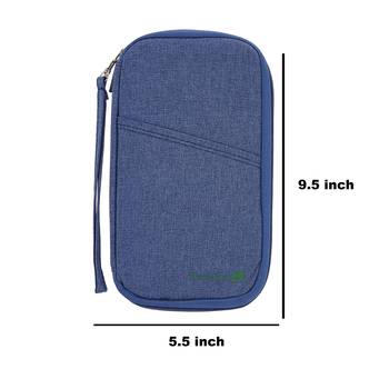 Blue Travel Wallet Document Organizer Passport Organizer  Bag Set Of 1 Pcs 4