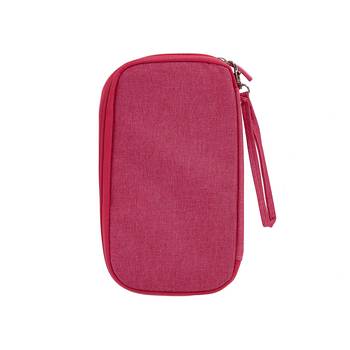 Pink Travel Wallet Document Organizer Bag, Passport Holder Bag 1 Pcs Set 1