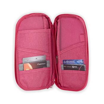 Pink Travel Wallet Document Organizer Bag, Passport Holder Bag 1 Pcs Set 2