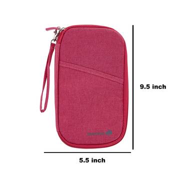 Pink Travel Wallet Document Organizer Bag, Passport Holder Bag 1 Pcs Set 4