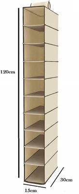 10 Tiers Clothes Hanging Organizer, Wardrobe For Regular Garments, Shoes Storage Set Of 1 Pc 4