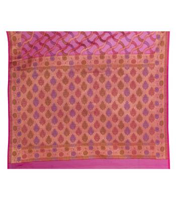 Magenta Hand Woven Blended Cotton Saree With Blouse 3