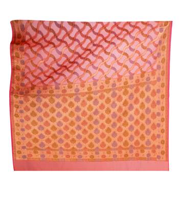 Orange Hand Woven Blended Cotton Saree With Blouse 3