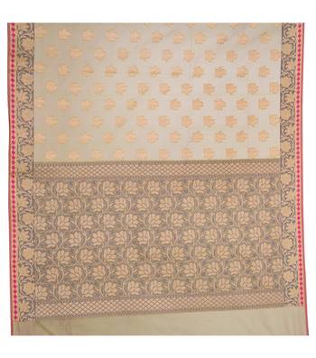 Green Hand Woven Blended Cotton Saree With Blouse 3