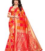 Multicolor Printed Silk Blend Saree With Blouse