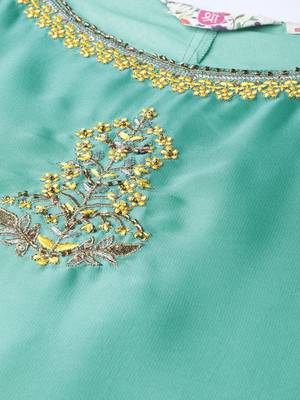 Yellow printed georgette ethnic-kurtis 5