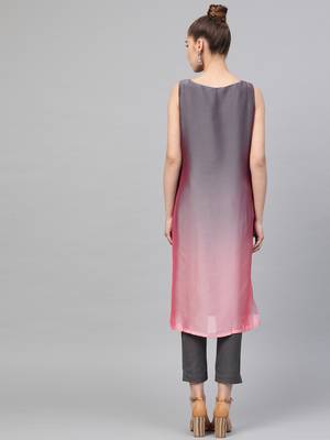Pink printed georgette ethnic-kurtis 2