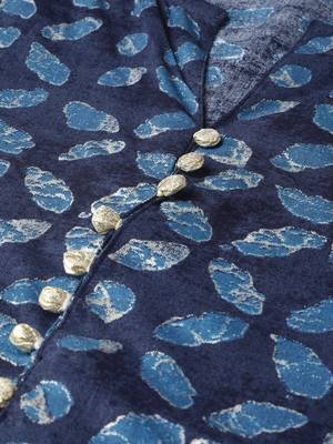Navy-blue printed rayon ethnic-kurtis 5