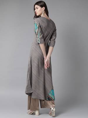 Navy-blue printed liva ethnic-kurtis 2