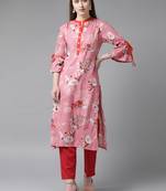 Mauve printed liva ethnic-kurtis