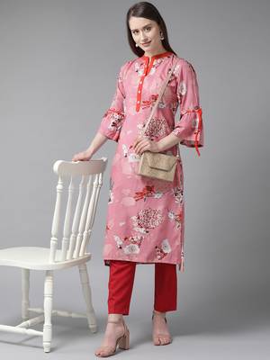 Mauve printed liva ethnic-kurtis 4