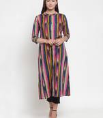 Indibelle Pink printed cotton kurtas-and-kurtis