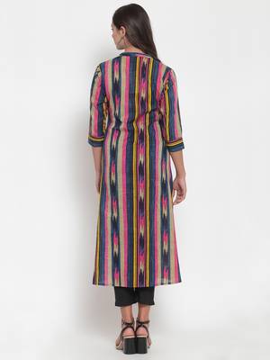 Indibelle Pink printed cotton kurtas-and-kurtis 2