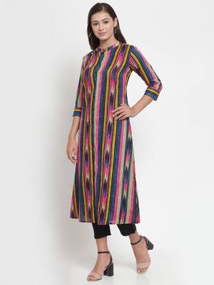 Indibelle Pink printed cotton kurtas-and-kurtis 3