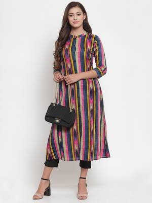 Indibelle Pink printed cotton kurtas-and-kurtis 4