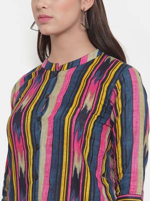 Indibelle Pink printed cotton kurtas-and-kurtis 5