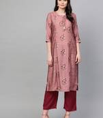 Mauve printed liva ethnic-kurtis