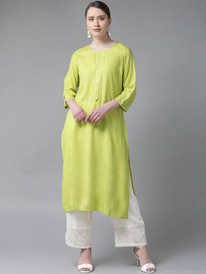Lemon plain liva ethnic-kurtis 1