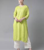 Lemon plain liva ethnic-kurtis