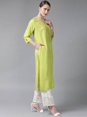 Lemon plain liva ethnic-kurtis 3