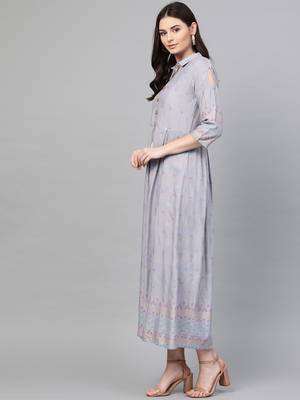 Light-grey printed liva long-kurtis 3