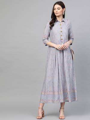 Light-grey printed liva long-kurtis 4
