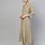 Beige plain polyester long-kurtis
