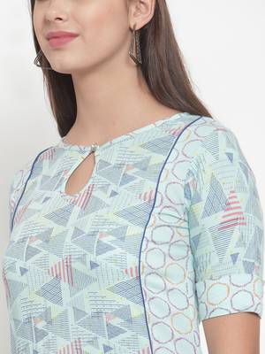 Indibelle Blue printed rayon kurtas-and-kurtis 5