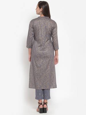 Grey printed rayon kurtas-and-kurtis 2