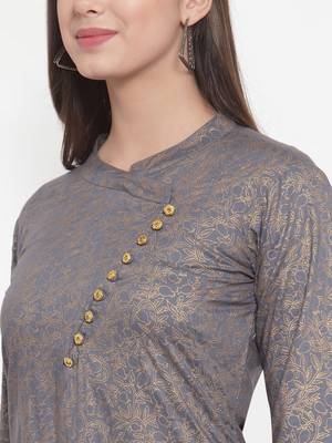 Grey printed rayon kurtas-and-kurtis 5