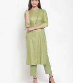 Indibelle Green printed rayon kurtas-and-kurtis