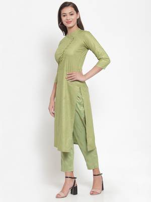 Green printed rayon kurtas-and-kurtis 3